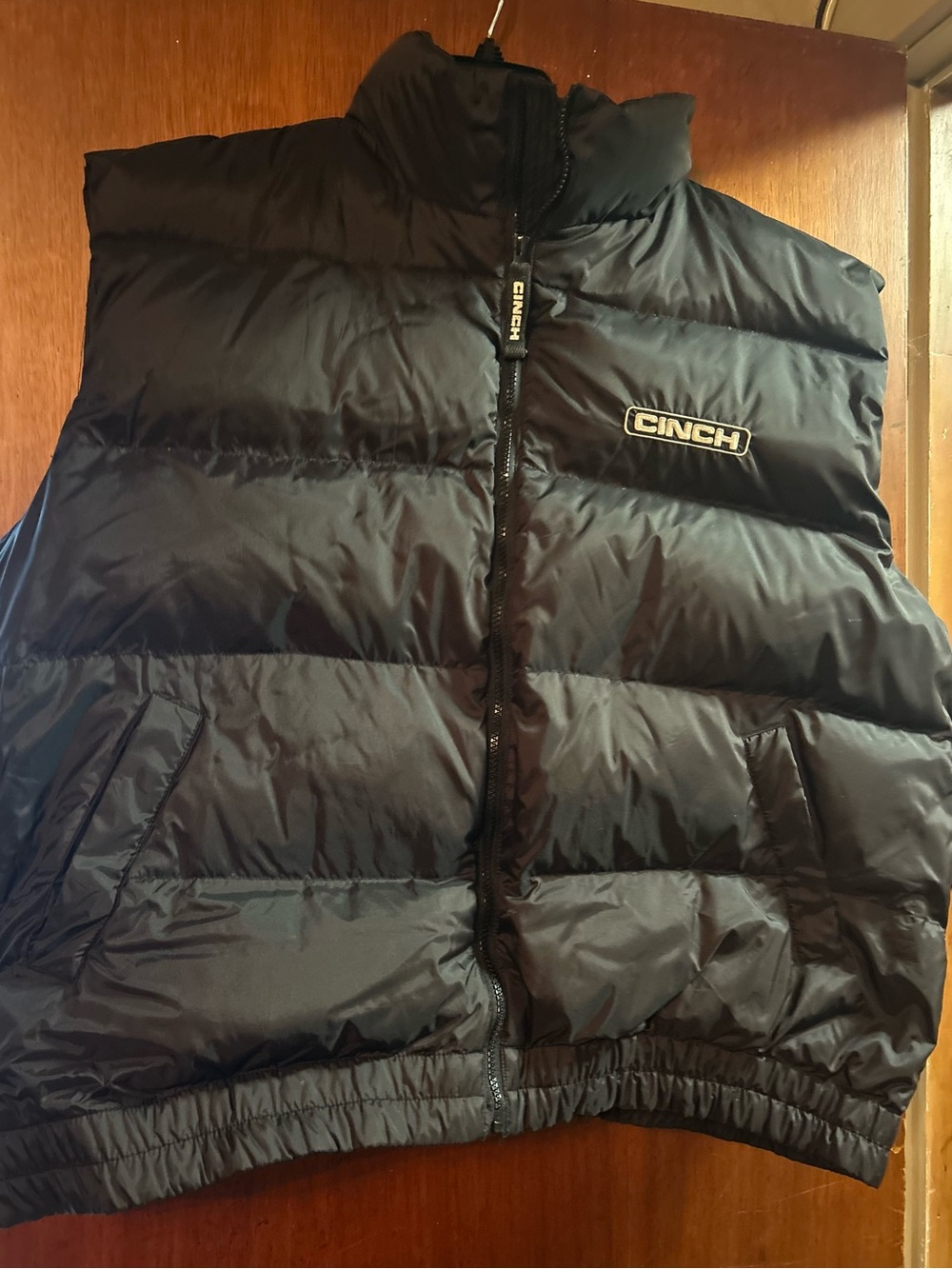 Cinch Black Quilted Jacket with White Accent Logo